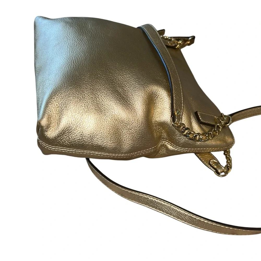 Michael Kors Gold and Beige Handbag